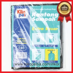 Gambar KLINPAK KANTONG SAMPAH PLASTIK EKSTRA BESAR KUAT TEBAL TIDAK BAU 5PCS (1)