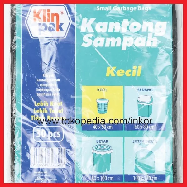 Gambar KLINPAK KANTONG SAMPAH PLASTIK KECIL KUAT TEBAL TIDAK BAU 30PCS (2)