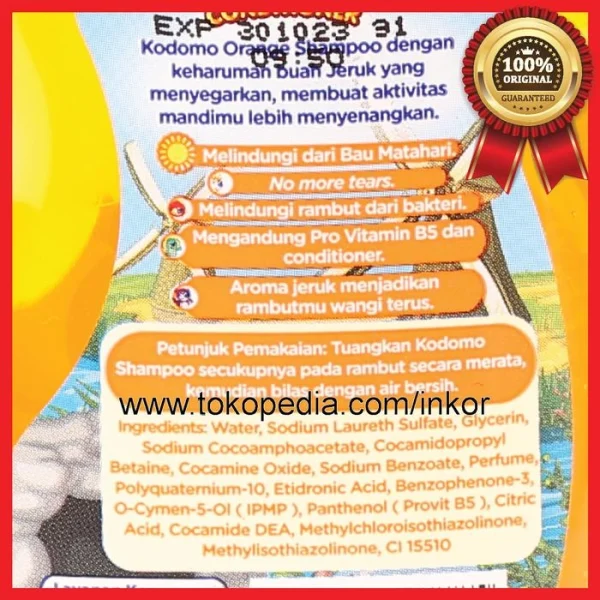 Gambar KODOMO SHAMPOO CONDITIONER ORANGE BOTOL 100ML (4)