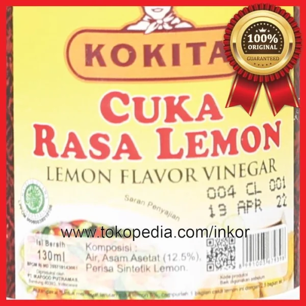 Gambar KOKITA CUKA RASA LEMON FLAVOR VINEGAR 130ML (4)