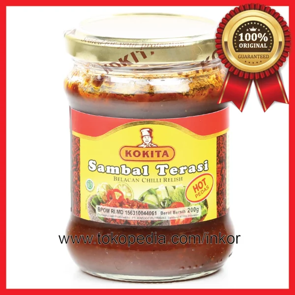 Gambar KOKITA SAMBAL TERASI BELACAN CHILLI RELISH HOT PEDAS 200GR (1)