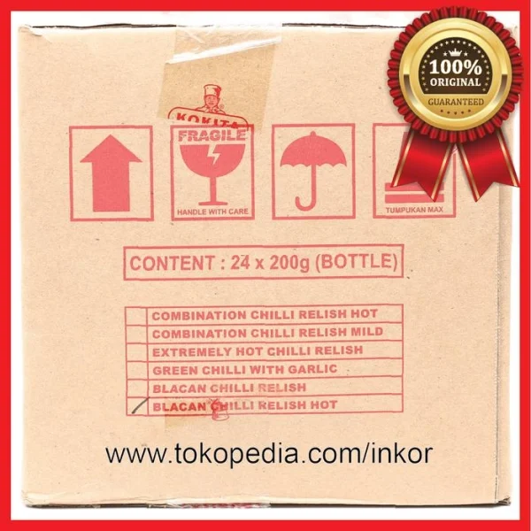 Gambar KOKITA SAMBAL TERASI BELACAN CHILLI RELISH HOT PEDAS 200GR (5)
