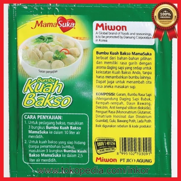 Gambar MAMASUKA BUMBU KUAH BAKSO RENCENG 24X8GR (2)