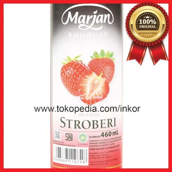 Gambar MARJAN BOUDOIN SIRUP RASA STROBERI BOTOL 460ML (3)