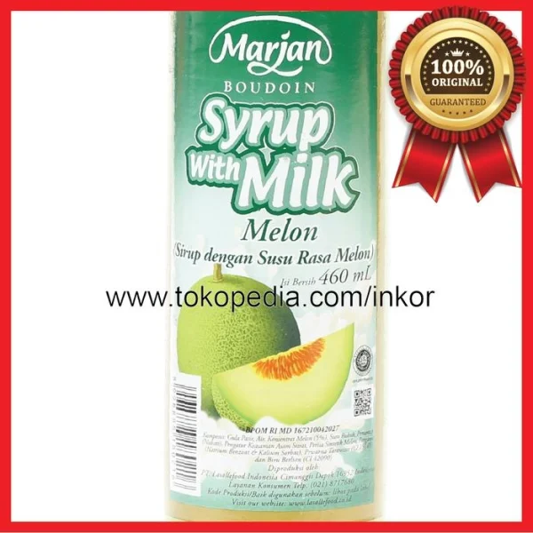 Gambar MARJAN BOUDOIN SYRUP WITH MILK MELON SIRUP SUSU MELON 460ML (3)