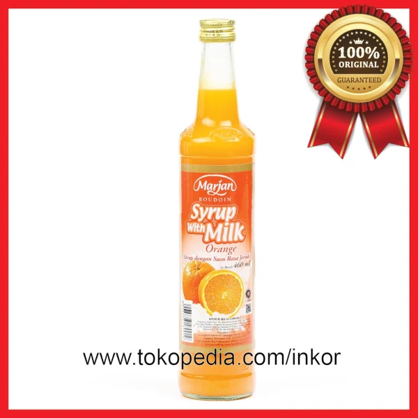 Gambar MARJAN BOUDOIN SYRUP WITH MILK ORANGE SIRUP SUSU RASA JERUK 460ML (1)