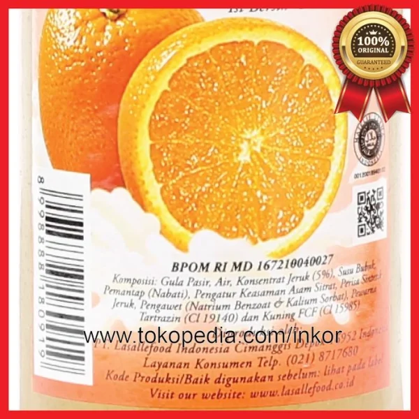 Gambar MARJAN BOUDOIN SYRUP WITH MILK ORANGE SIRUP SUSU RASA JERUK 460ML (2)