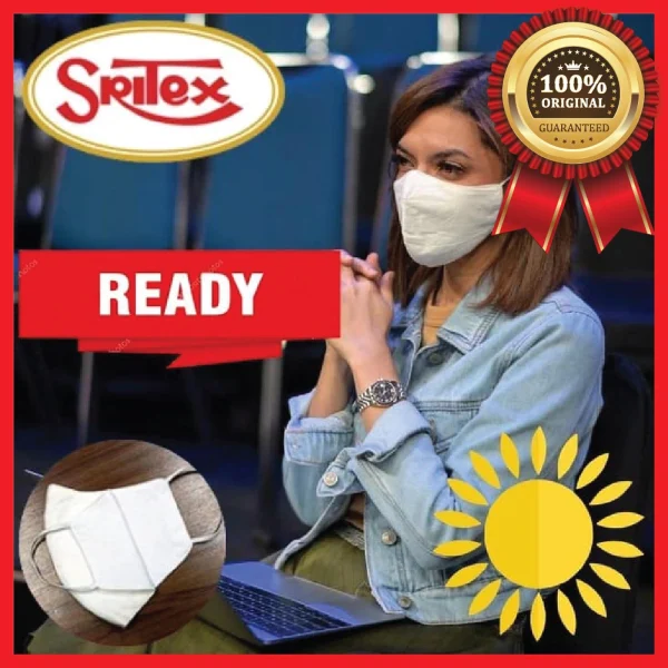Gambar MASKER SRITEX PUTIH ANTI AIR ANTI BAKTERIAL EARLOOP BISA DICUCI (2)