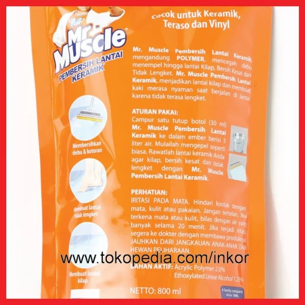 Gambar MR MUSCLE AXI TRIGUNA PEMBERSIH KERAMIK APPLE POUCH 800ML (4)