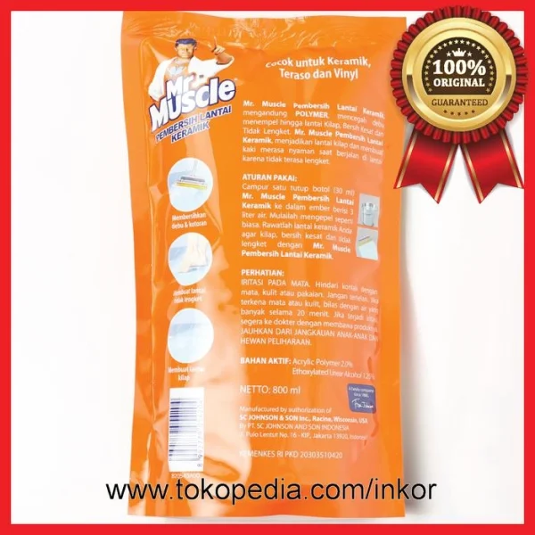 Gambar MR MUSCLE AXI TRIGUNA PEMBERSIH KERAMIK APPLE POUCH 800ML (5)