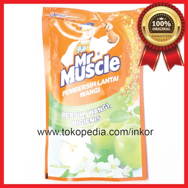 Gambar MR MUSCLE AXI TRIGUNA PEMBERSIH LANTAI WANGI APPLE POUCH 800ML (1)