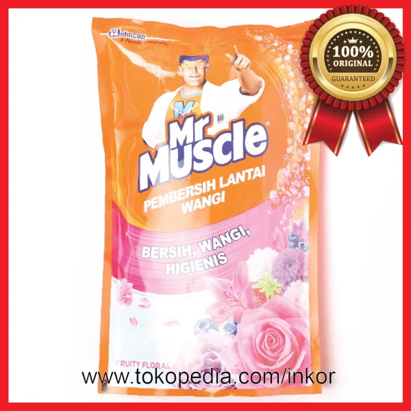 Gambar MR MUSCLE AXI TRIGUNA PEMBERSIH LANTAI WANGI FRUITY FLORAL POUCH 800ML (1)