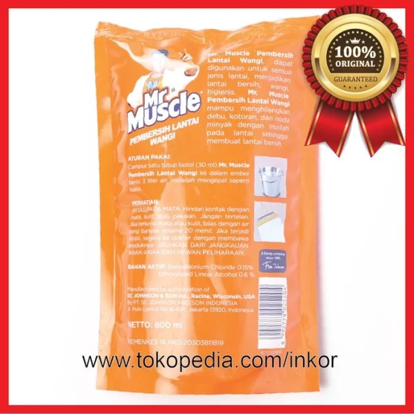 Gambar MR MUSCLE AXI TRIGUNA PEMBERSIH LANTAI WANGI FRUITY FLORAL POUCH 800ML (2)