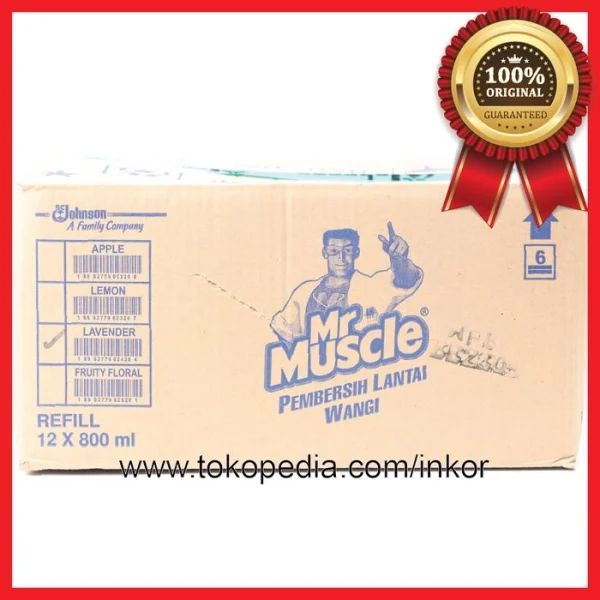 Gambar MR MUSCLE AXI TRIGUNA PEMBERSIH LANTAI WANGI LAVENDER POUCH 800ML (3)
