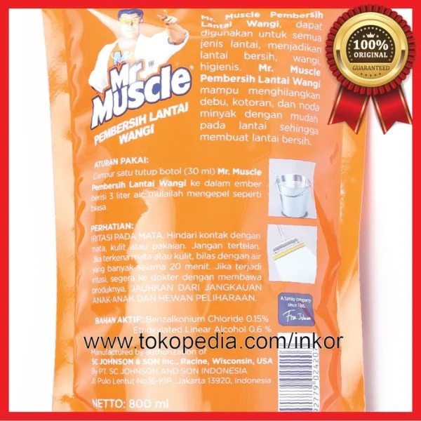 Gambar MR MUSCLE AXI TRIGUNA PEMBERSIH LANTAI WANGI LAVENDER POUCH 800ML (4)
