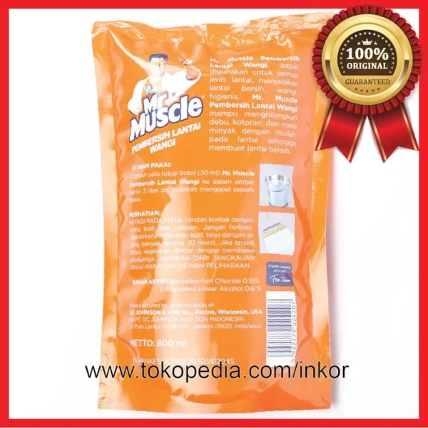 Gambar MR MUSCLE AXI TRIGUNA PEMBERSIH LANTAI WANGI LAVENDER POUCH 800ML (5)