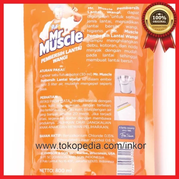 Gambar MR MUSCLE AXI TRIGUNA PEMBERSIH LANTAI WANGI LEMON FRESH POUCH 800ML (3)