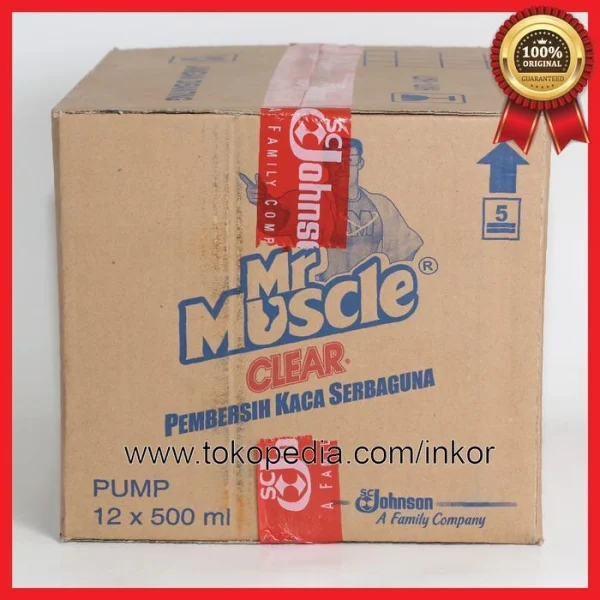 Gambar MR MUSCLE CLEAR PEMBERSIH KACA SERBAGUNA BIRU BOTOL SEMPROT 500ML (5)
