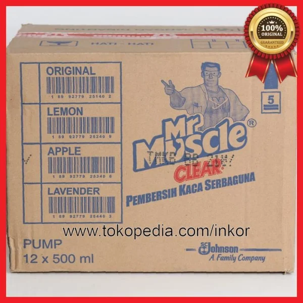 Gambar MR MUSCLE CLEAR PEMBERSIH KACA SERBAGUNA HIJAU BOTOL SEMPROT 500ML (5)