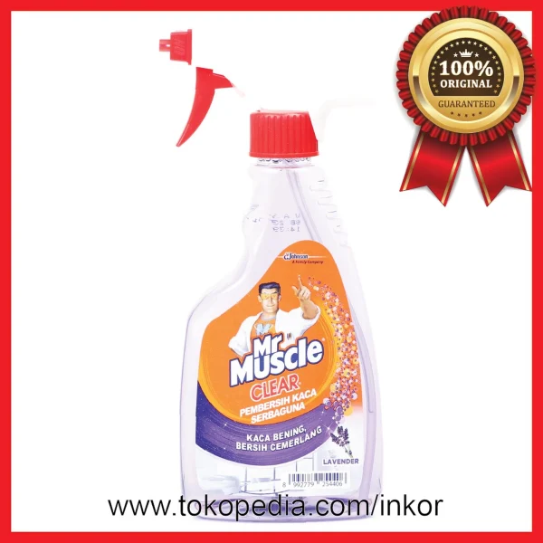 Gambar MR MUSCLE CLEAR PEMBERSIH KACA SERBAGUNA UNGU BOTOL SEMPROT 500ML (1)