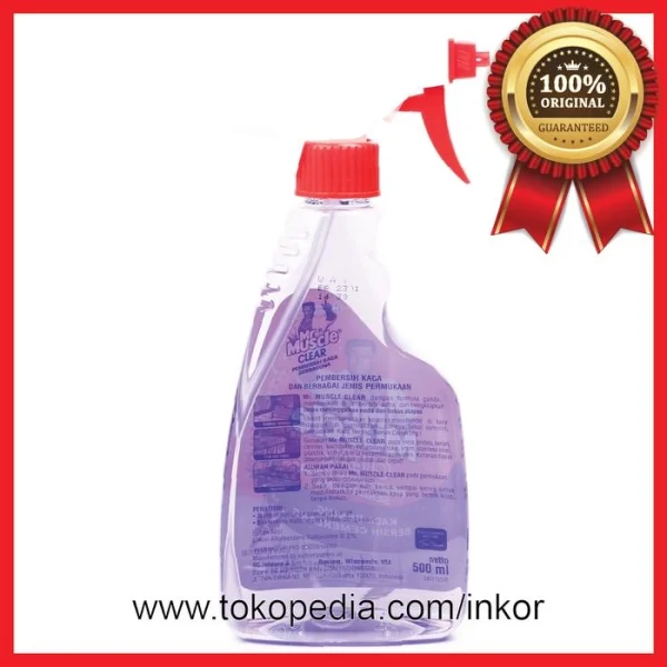 Gambar MR MUSCLE CLEAR PEMBERSIH KACA SERBAGUNA UNGU BOTOL SEMPROT 500ML (5)