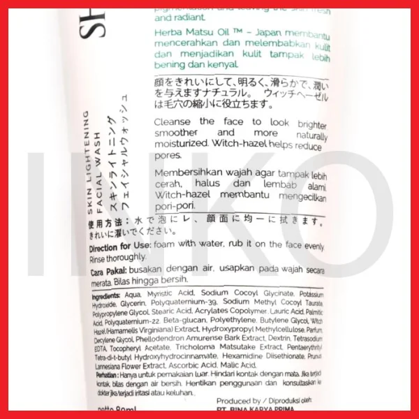 Gambar SHINZUI FOR ACNE SKIN SKIN LIGHTENING FACIAL WASH 80ML (4)