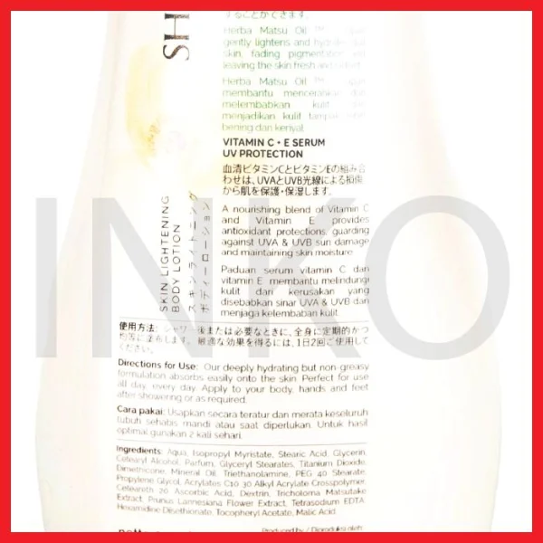 Gambar SHINZUI HANA SKIN LIGHTENING BODY LOTION 210ML (2)