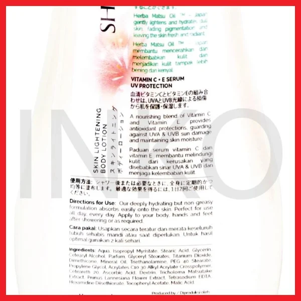 Gambar SHINZUI KIREI SKIN LIGHTENING BODY LOTION 210ML (1)