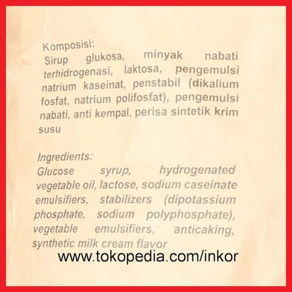 Gambar SPK SANTOS PREMIUM KRIMER NABATI NON DAIRY CREAMER SCP 32F 25KG (2)