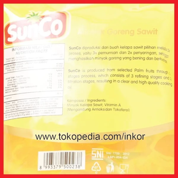 Gambar SUNCO MINYAK GORENG 5X VITAMIN A BENING 2L (4)