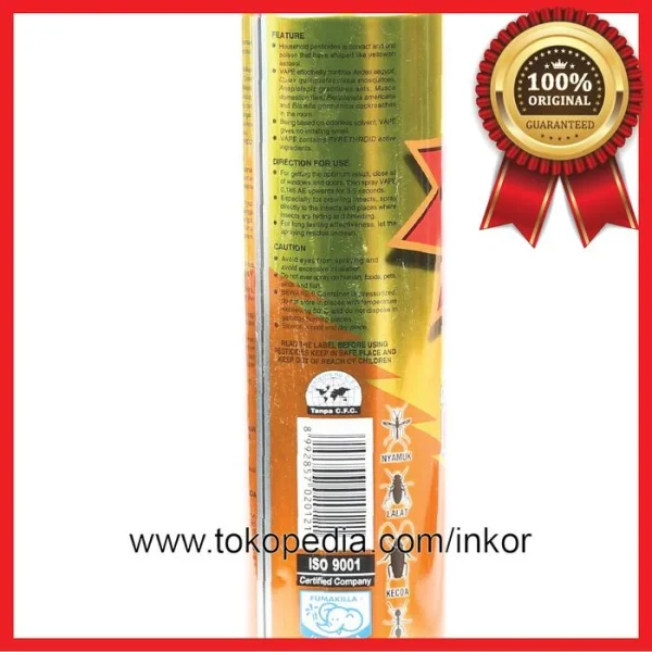 Gambar VAPE OBAT NYAMUK SEMPROT AEROSOL ORANGE 600ML (5)