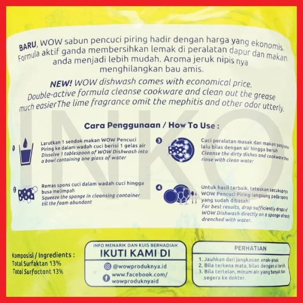 Gambar WOW PENCUCI PIRING JERUK NIPIS POUCH 1000ML (4)