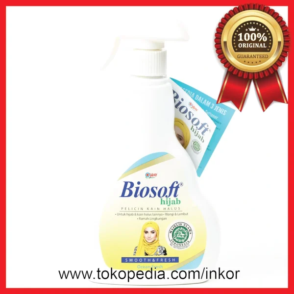 Gambar YURI BIOSOFT HIJAB PELICIN UNTUK PAKAIAN HALUS SPRAY 500ML (1)