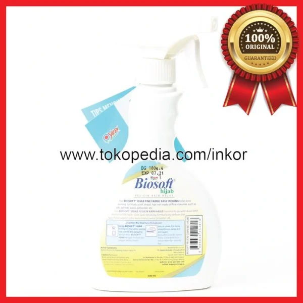 Gambar YURI BIOSOFT HIJAB PELICIN UNTUK PAKAIAN HALUS SPRAY 500ML (3)