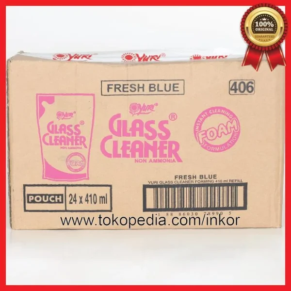Gambar YURI GLASS CLEANER CLEAN SHINE LONGER FRESH BLUE 410ML (3)