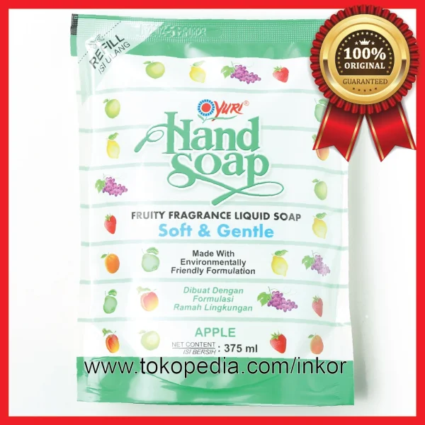 Gambar YURI HAND SOAP PENCUCI TANGAN APPLE REFILL POUCH 375ML (1)