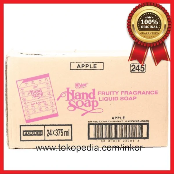 Gambar YURI HAND SOAP PENCUCI TANGAN APPLE REFILL POUCH 375ML (3)
