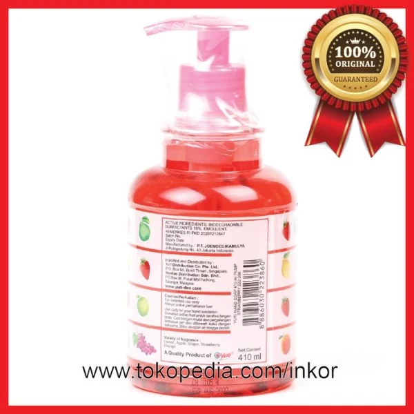 Gambar YURI HAND SOAP PENCUCI TANGAN STRAWBERRY PUMP 410ML (2)