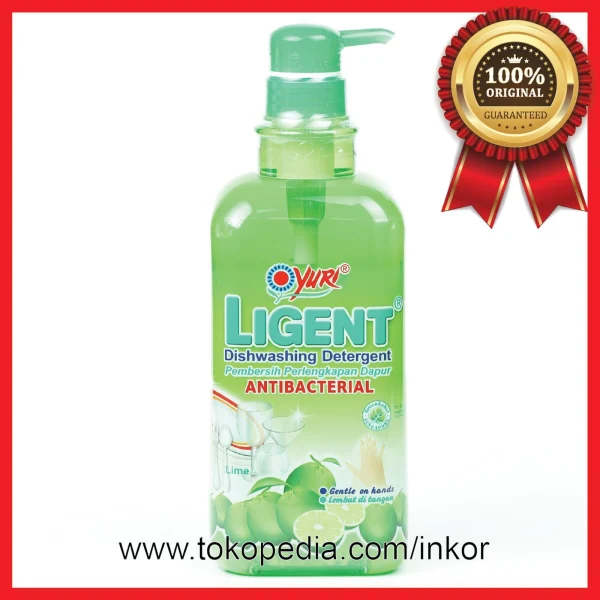 Gambar YURI LIGENT DISHWASHING PEMBERSIH PERLENGKAPAN DAPUR LIME BOTOL 1000ML (1)