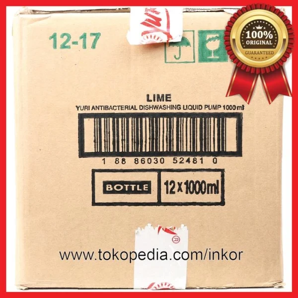 Gambar YURI LIGENT DISHWASHING PEMBERSIH PERLENGKAPAN DAPUR LIME BOTOL 1000ML (2)