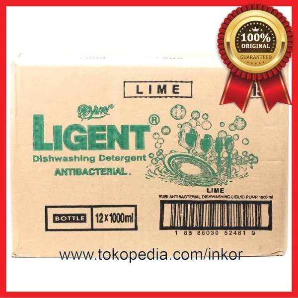 Gambar YURI LIGENT DISHWASHING PEMBERSIH PERLENGKAPAN DAPUR LIME BOTOL 1000ML (3)