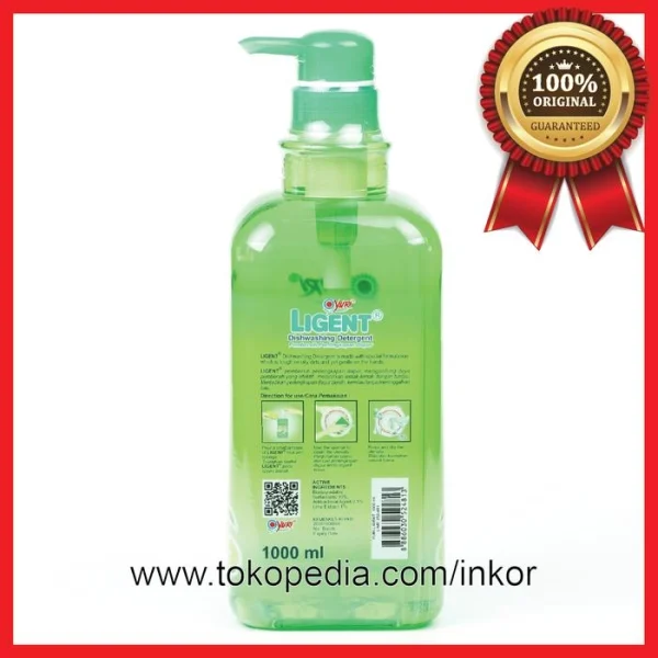 Gambar YURI LIGENT DISHWASHING PEMBERSIH PERLENGKAPAN DAPUR LIME BOTOL 1000ML (5)