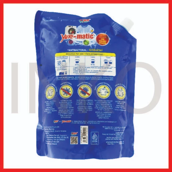 Gambar YURI MATIC CAIRAN PENCUCI PAKAIAN REMOVES SWEAT SMELL POUCH 1 (4)