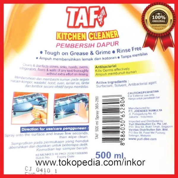 Gambar YURI TAF SPRAY KITCHEN CLEANER PEMBERSIH DAPUR SEMPROT 500ML (2)