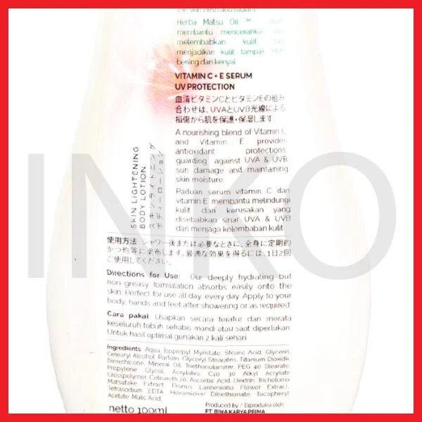 SHINZUI KIREI SKIN LIGHTENING BODY LOTION 100ML (2)