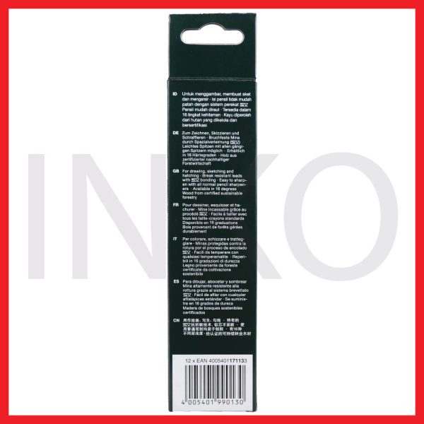 FABER CASTELL BLACK PENCIL CASTELL 9000 3H 12PCS