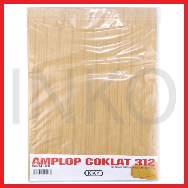 ginee_20260909103943676_9557833566.jpg KIKY AMPLOP COKLAT 312 PAKAI LEM 125GRAM 29.7X39.7CM 10PCS