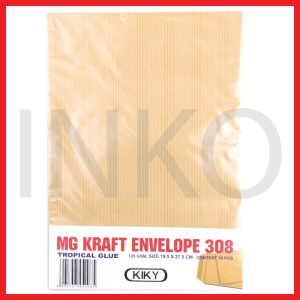 KIKY AMPLOP COKLAT 308 PAKAI LEM 125GRAM 19.5X27.5CM 10PCS