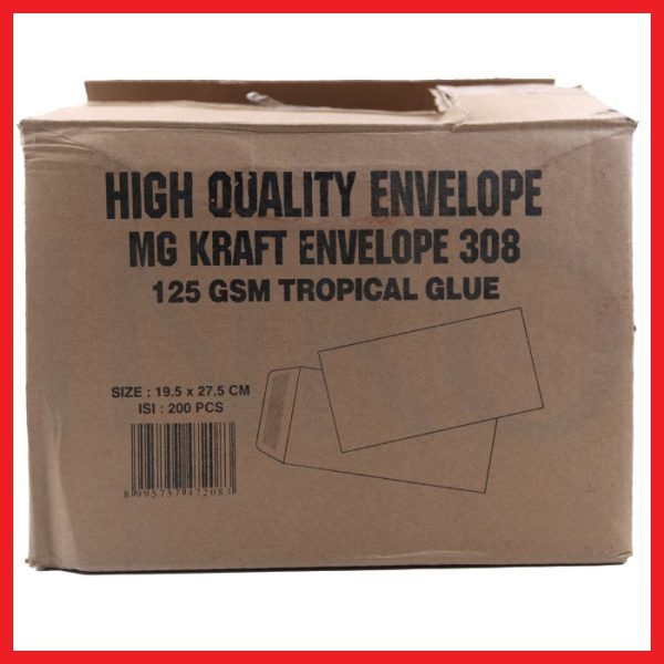 KIKY AMPLOP COKLAT 308 PAKAI LEM 125GRAM 19.5X27.5CM 10PCS