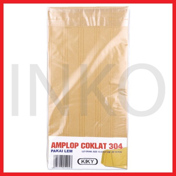 ginee_20260909105946077_4172887332.jpg KIKY AMPLOP COKLAT 304 PAKAI LEM 125GRAM 13.5X27CM 10PCS